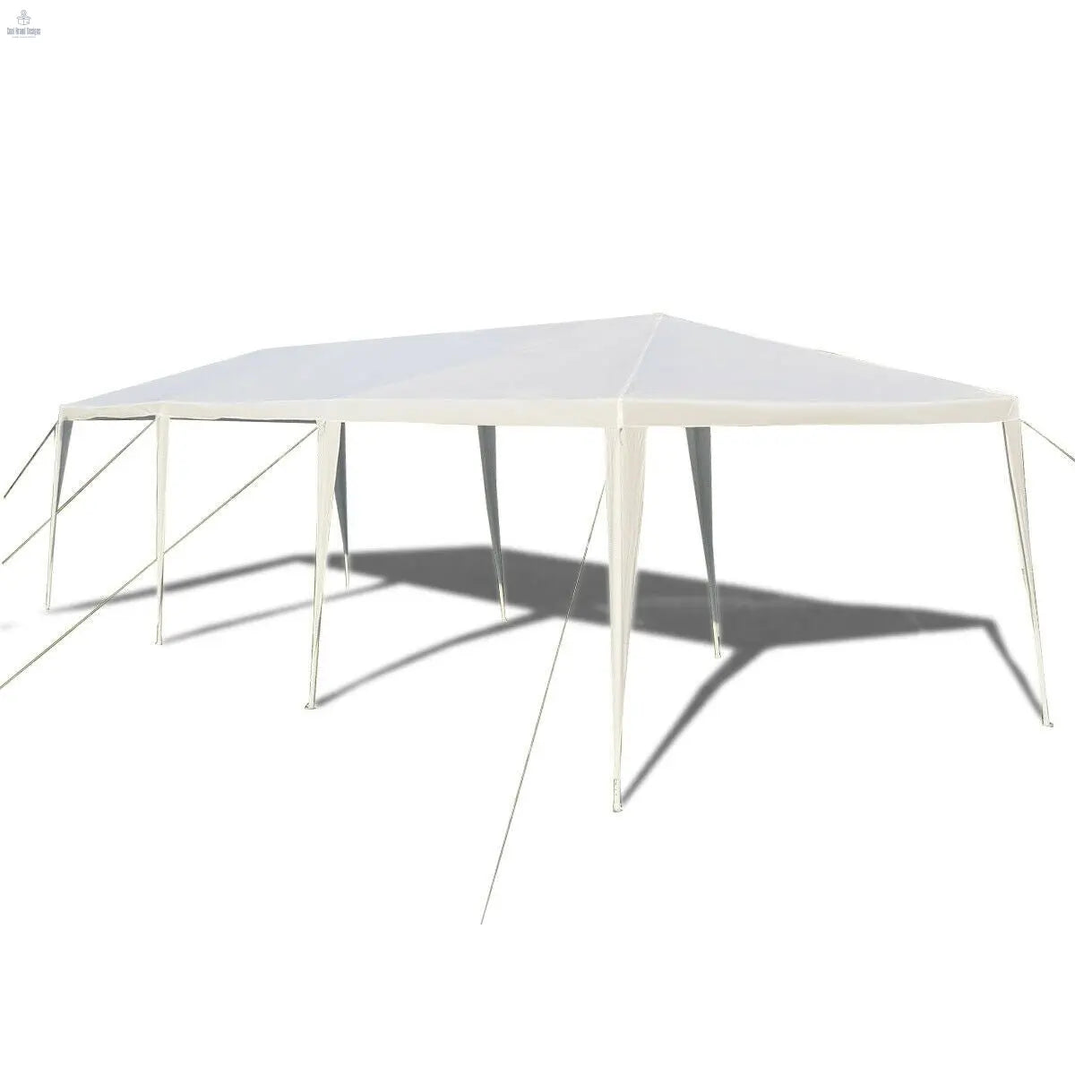 10 x 30 Feet Gazebo Canopy Tent with Connection Stakes and Wind Ropes - Color: White - Cool Brand Designs