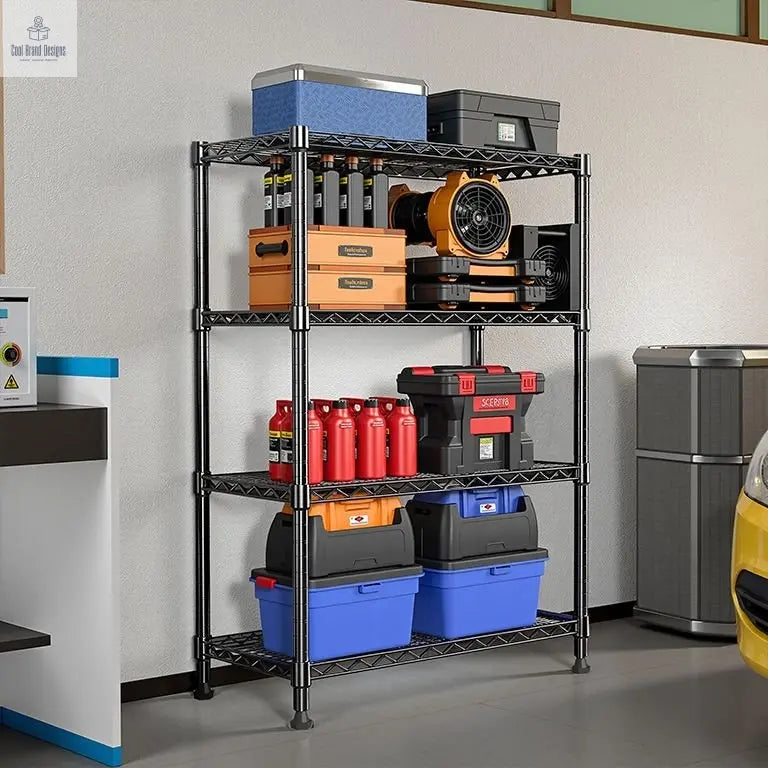 1000 lbs Storage Shelving 4-Tier Utility Shelving Unit Steel Organizer Wire Rack for Home,Kitchen,Office,Chrome (13.7" D x 23.6" W x 53.4" H) - Cool Brand Designs