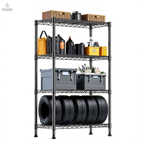 1000 lbs Storage Shelving 4-Tier Utility Shelving Unit Steel Organizer Wire Rack for Home,Kitchen,Office,Chrome (13.7" D x 23.6" W x 53.4" H) - Cool Brand Designs