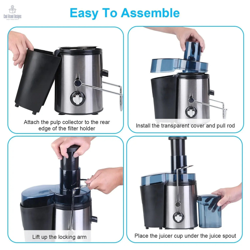 1000W Centrifugal Juicer Juice Extractor with 2 Speeds 3.6in Wide Feed Chute 17Oz Juicer Cup 54Oz Pulp Collector Electric Juicer for Fruits Vegetables - Cool Brand Designs