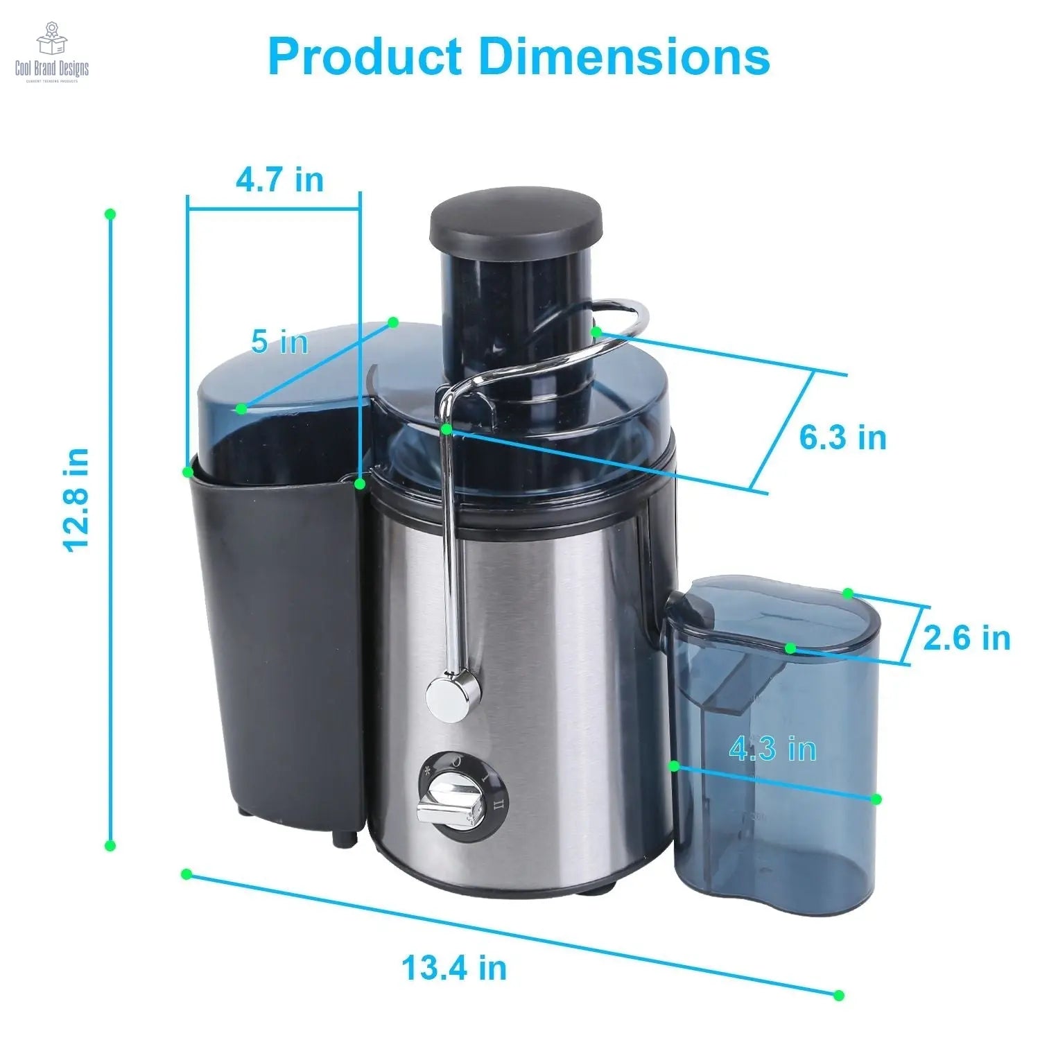1000W Centrifugal Juicer Juice Extractor with 2 Speeds 3.6in Wide Feed Chute 17Oz Juicer Cup 54Oz Pulp Collector Electric Juicer for Fruits Vegetables - Cool Brand Designs