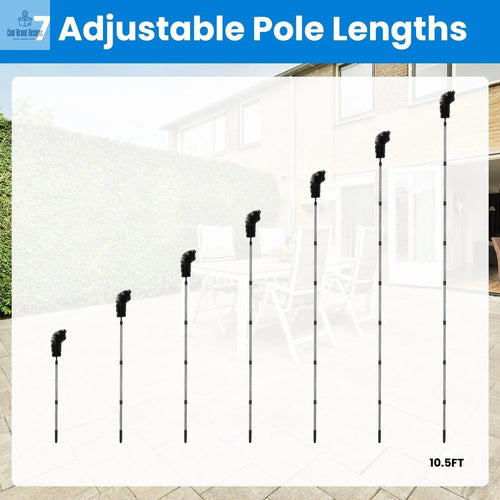 10.5FT Gutter Cleaning Brush With Telescoping Handle Rain Gutter Cleaner Extendable Gutter Cleaning Tool From The Ground with 2 Angled Brushes Anti-slip Gloves Goggles GPCT5351 - Cool Brand Designs