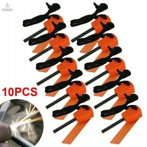 10x Fire Starter Flint Steel Striker Survival Kit Ferro Rod Outdoor Camping Tool - Cool Brand Designs