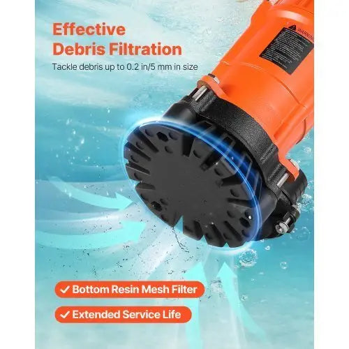 1/2 HP Submersible Trash Pump, 2000 GPH, 120V Cast Iron Submersible Sump Sewage Pump with 2 in Discharge, 39 ft Max Lift, Drain Dirty Clean Water, for Pools, Garden, Pond, Basement, Flooded Area - Cool Brand Designs