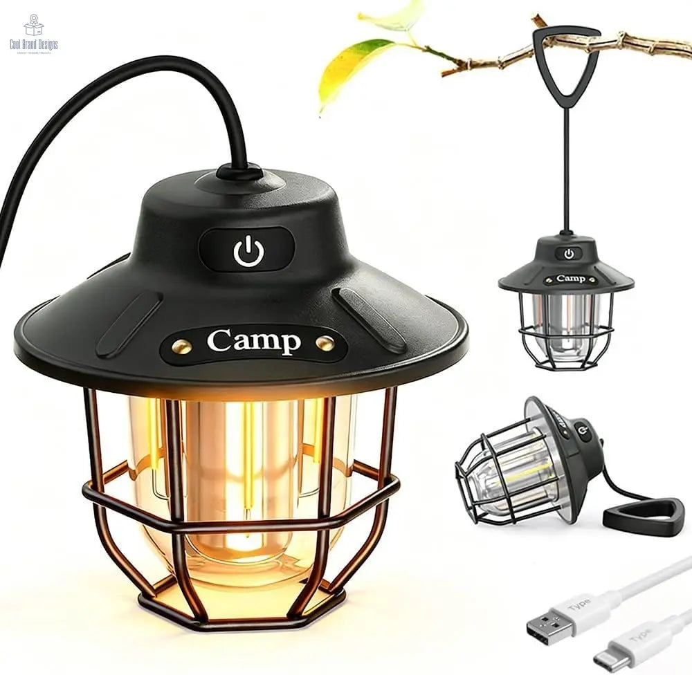 1200 Lumens Camping Lantern, Rechargeable LED Tent Light with 4 Light Modes, USB Portable Outdoor Flashlight for Camping, Hiking, Emergencies, Power Outages, SOS - Cool Brand Designs