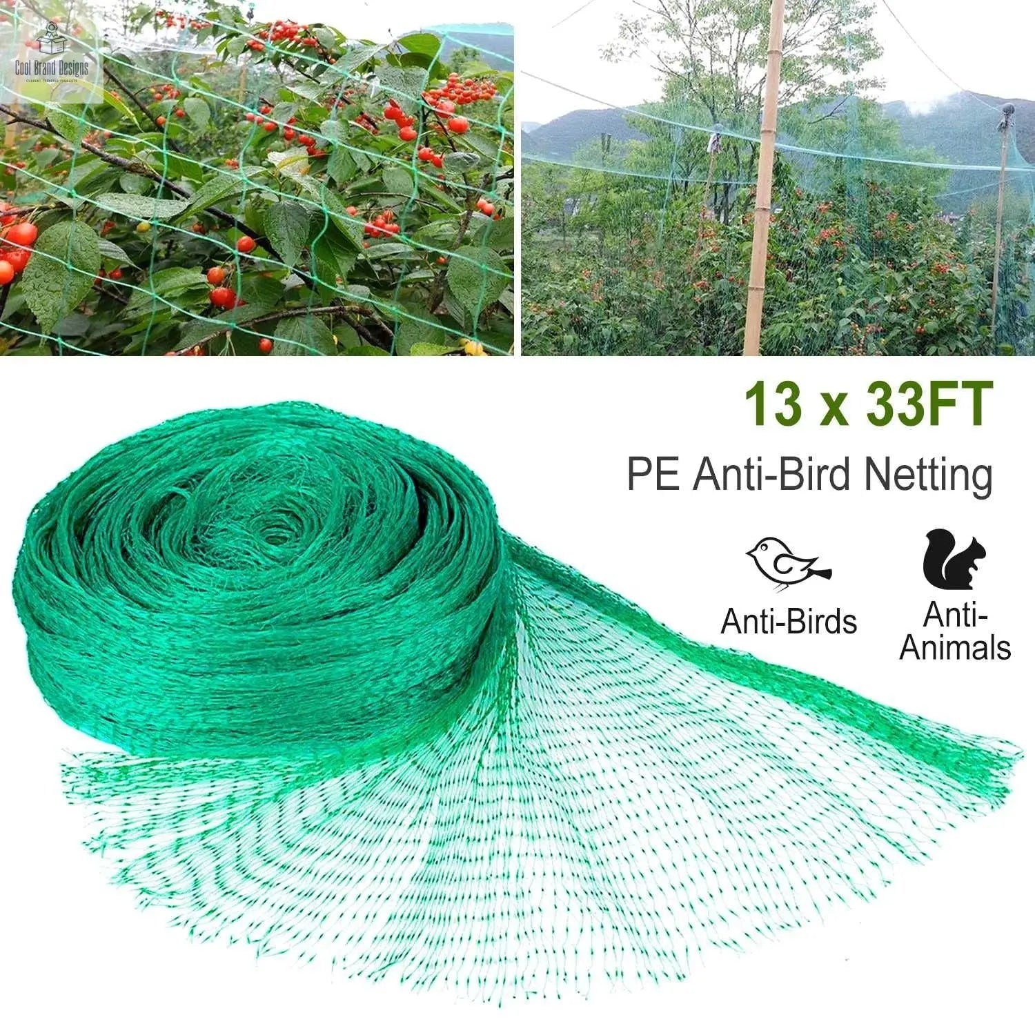 13 x 33ft Garden Netting Heavy Duty PE Anti Bird Netting Plants Fruits Tree Vegetables Protection Netting Net - Cool Brand Designs