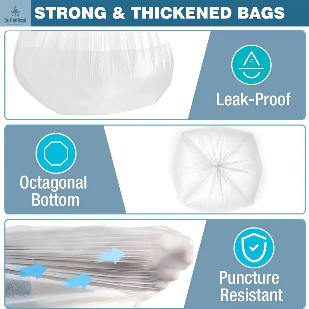 130 Bags 13 Gallon Expandable Heavy-Duty Plastic Multipurpose Disposable Garbage Bags-Super Strong, Leak-Resistant, And Odor-Proof For Bedroom, Kitchen, Living Room, Outdoor, And Toilet - Cool Brand Designs