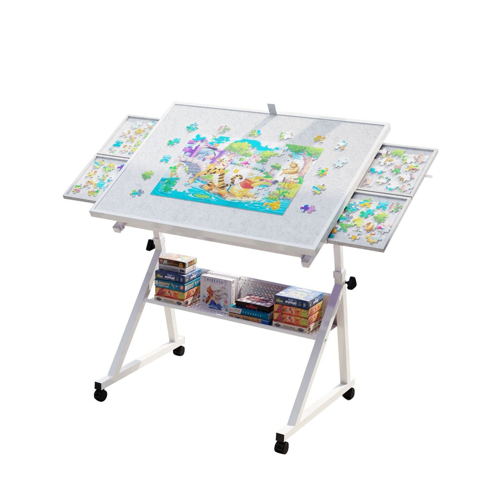 1500 pieces Jigsaw Puzzle metal Table board for adults gift with 4 trays(white) - Cool Brand Designs