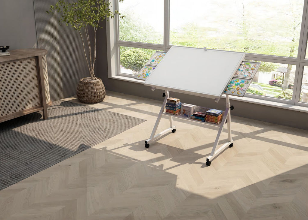 1500 pieces Jigsaw Puzzle metal Table board for adults gift with 4 trays(white) - Cool Brand Designs