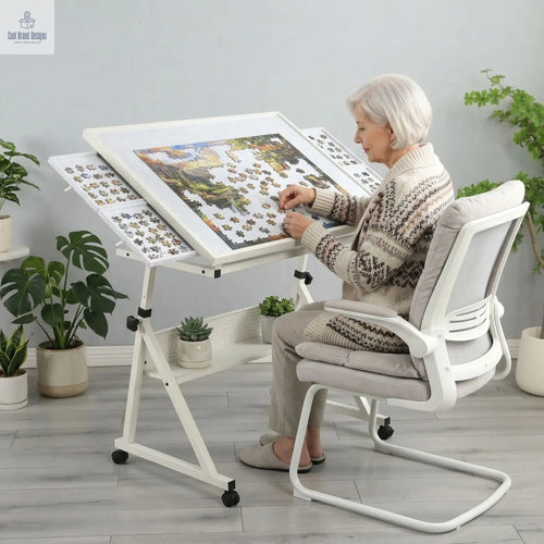 1500 pieces Jigsaw Puzzle metal Table board for adults gift with 4 trays(white) - Cool Brand Designs
