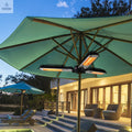 1500W Foldable Electric Patio Heater Umbrella with 3 Heating Panels; for Pergola Outdoor or Gazabo Parasol - Cool Brand Designs