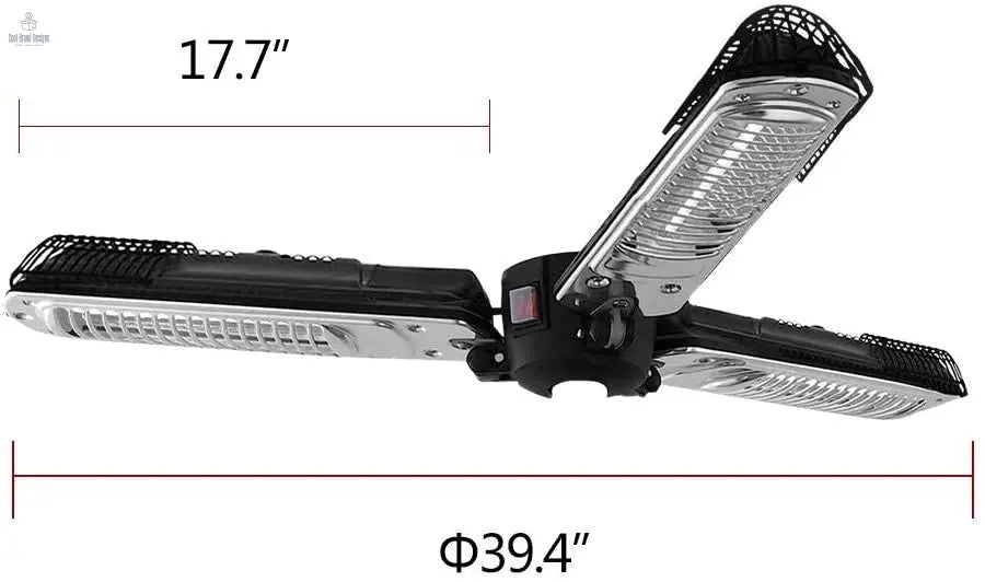 1500W Foldable Electric Patio Heater Umbrella with 3 Heating Panels; for Pergola Outdoor or Gazabo Parasol - Cool Brand Designs
