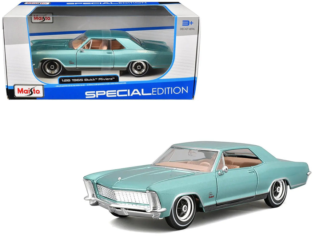 1965 Buick Riviera Gran Sport Light Blue Metallic "Special Edition" Series 1/26 Diecast Model Car by Maisto - Cool Brand Designs
