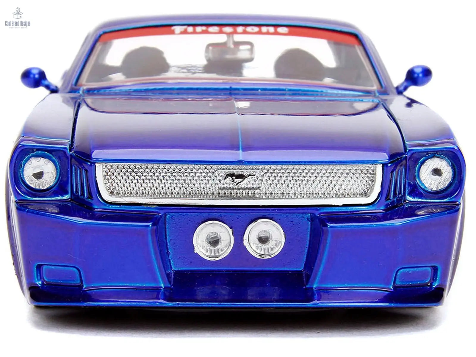1965 Ford Mustang 5 "L. John's Racing" Candy Blue with Flame Graphics "Bigtime Muscle" Series 1/24 Diecast Model Car by Jada - Cool Brand Designs