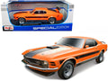 1970 Ford Mustang Mach 1 428 "Twister Special" Orange with Black Stripes "Special Edition" 1/18 Diecast Model Car by Maisto Maisto