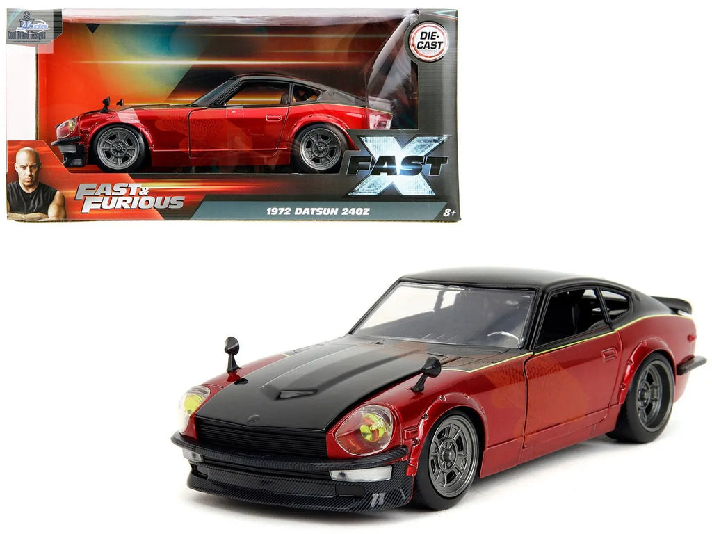 1972 Datsun 240Z Black and Red Metallic with Graphics "Fast X" (2023) Movie "Fast & Furious" Series 1/24 Diecast Model Car by Jada - Cool Brand Designs