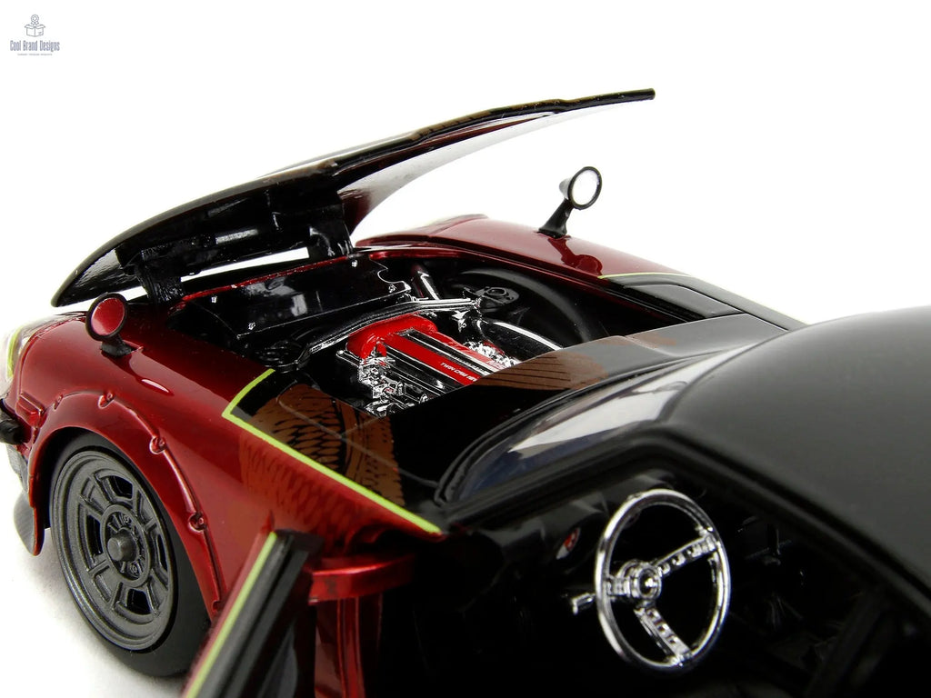 1972 Datsun 240Z Black and Red Metallic with Graphics "Fast X" (2023) Movie "Fast & Furious" Series 1/24 Diecast Model Car by Jada - Cool Brand Designs