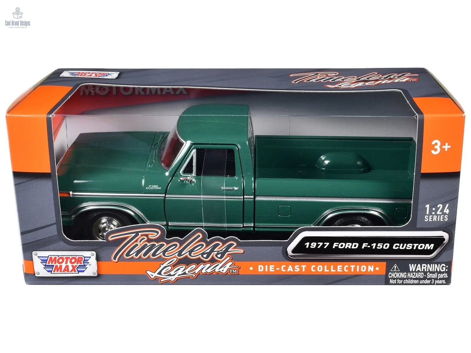 1977 Ford F - 150 Custom Pickup Truck Green "Timeless Legends" Series 1/24 Diecast Model Car by Motormax - Cool Brand Designs