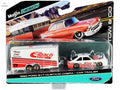 1993 Ford SVT Mustang Cobra 17 with Enclosed Car Trailer "Eibach" White with Red Stripes "Tow & Go" Series 1/64 Diecast Model Cars by Maisto - Cool Brand Designs