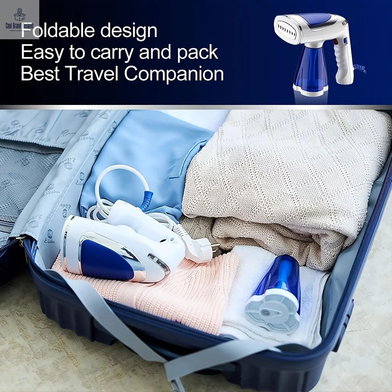 1pc Steamer For Clothes, Travel Garment Steamer 1600 Watt With 3 Model Fabric Wrinkles Remover With 250ml Big Water Tank, Fast Heat-up Steam Iron For Clothes With 3 Brushes - Cool Brand Designs