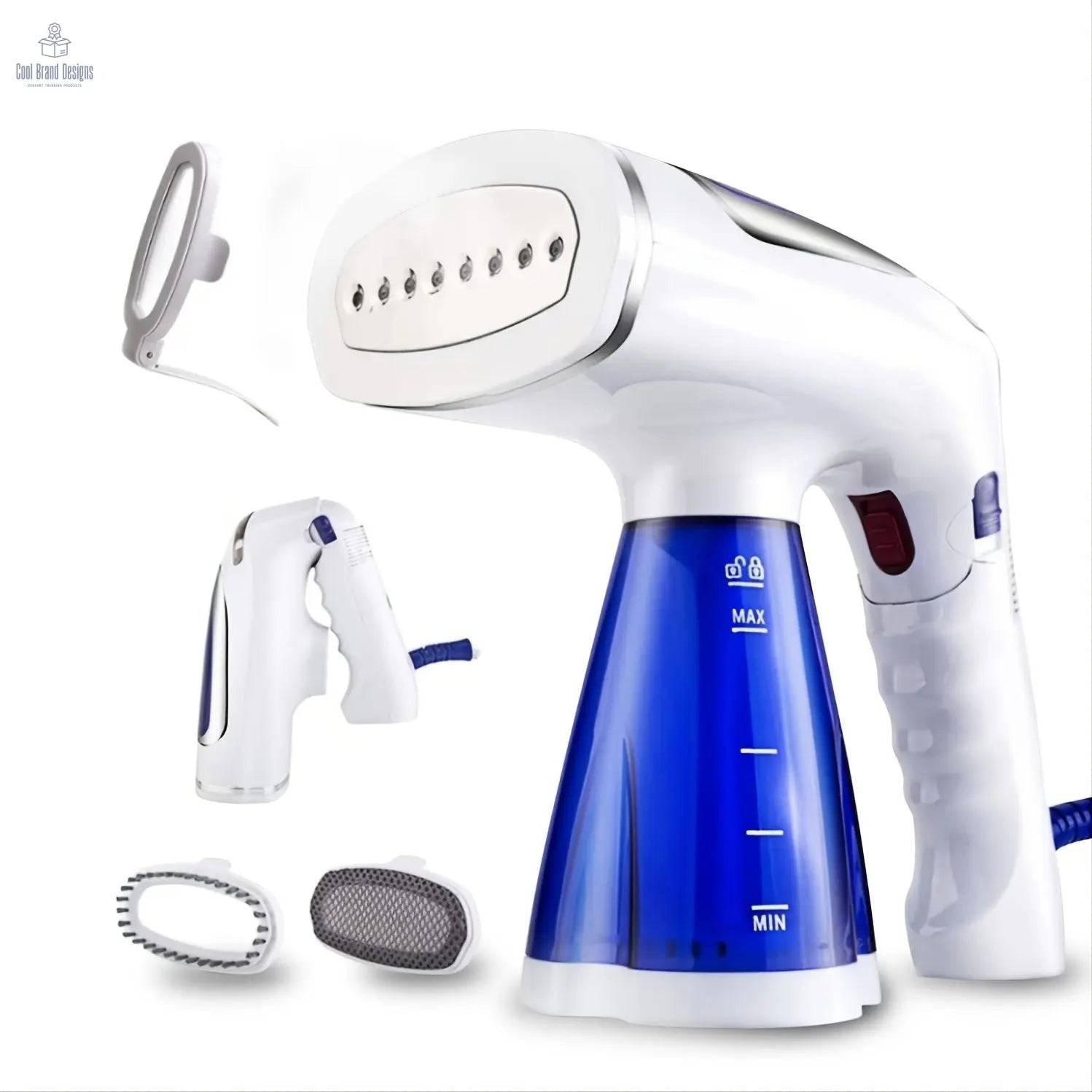 1pc Steamer For Clothes, Travel Garment Steamer 1600 Watt With 3 Model Fabric Wrinkles Remover With 250ml Big Water Tank, Fast Heat-up Steam Iron For Clothes With 3 Brushes - Cool Brand Designs