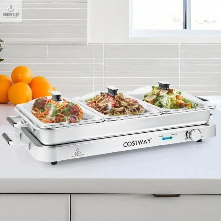 2 in 1 Electric Warming Tray with Temperature Control - Cool Brand Designs