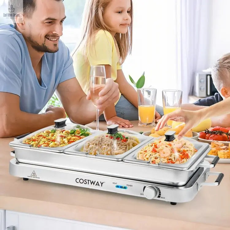 2 in 1 Electric Warming Tray with Temperature Control - Cool Brand Designs