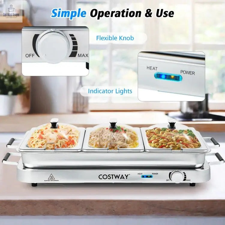 2 in 1 Electric Warming Tray with Temperature Control - Cool Brand Designs