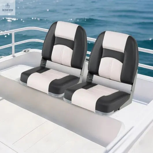 2 - Pack Boat Seats with Thick Sponge Padding and Fixing Bolts - Gray - Cool Brand Designs