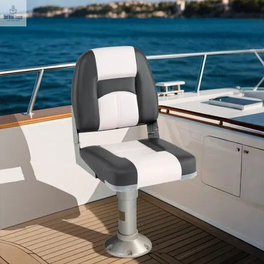 2 - Pack Boat Seats with Thick Sponge Padding and Fixing Bolts - Gray - Cool Brand Designs