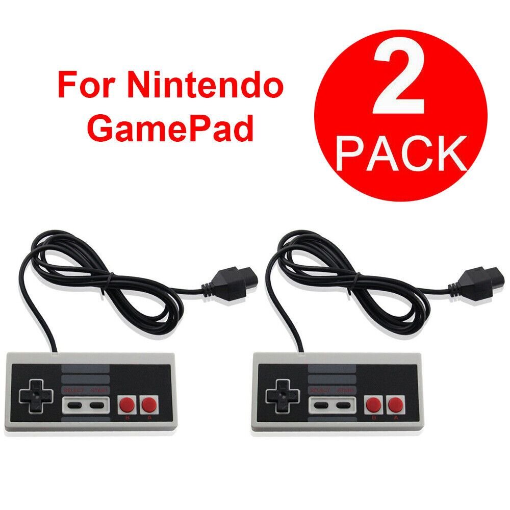 2 Pack Controller For NES-004 Original Nintendo NES Vintage Console Wired Gamepd - Cool Brand Designs