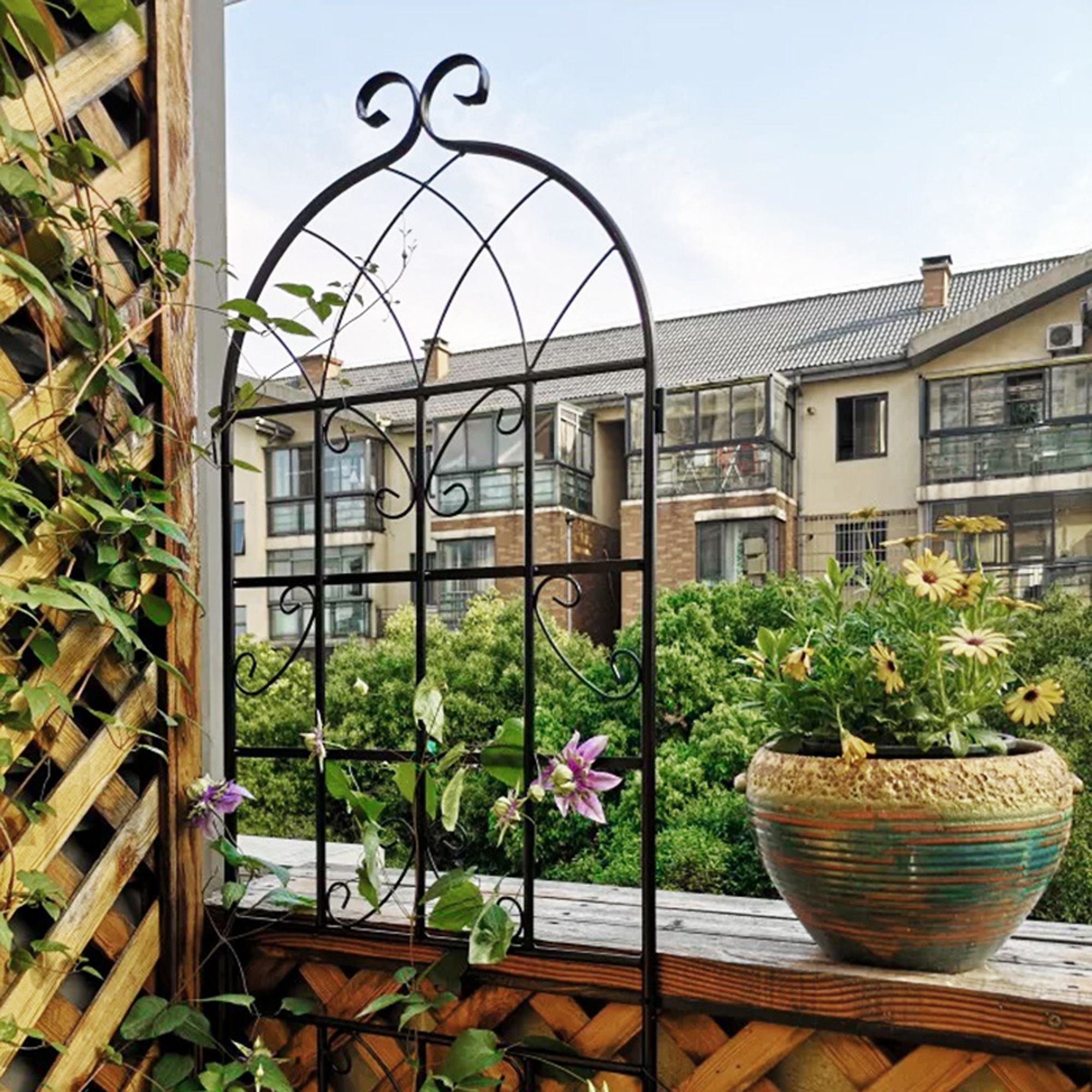 2 Pack Metal Garden Trellis 71" x 19.7" Rustproof Trellis for Climbing Plants Outdoor Flower Support - Cool Brand Designs