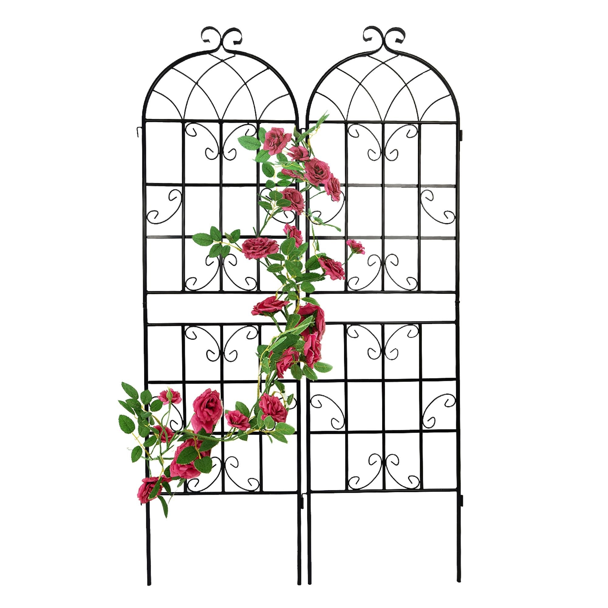 2 Pack Metal Garden Trellis 71" x 19.7" Rustproof Trellis for Climbing Plants Outdoor Flower Support - Cool Brand Designs