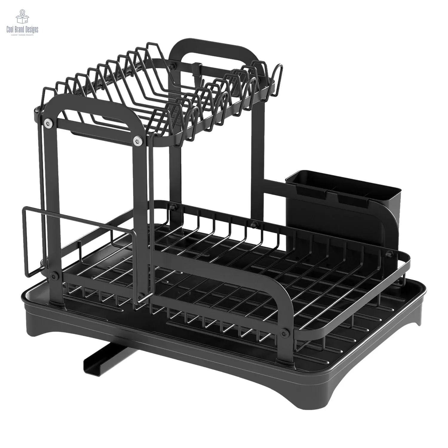 2-Tier Dish Drying Rack for Kitchen Counter Space Saving Rustproof Dish Rack with Drainboard Detachable Kitchen Drainer Organizer Set - Cool Brand Designs