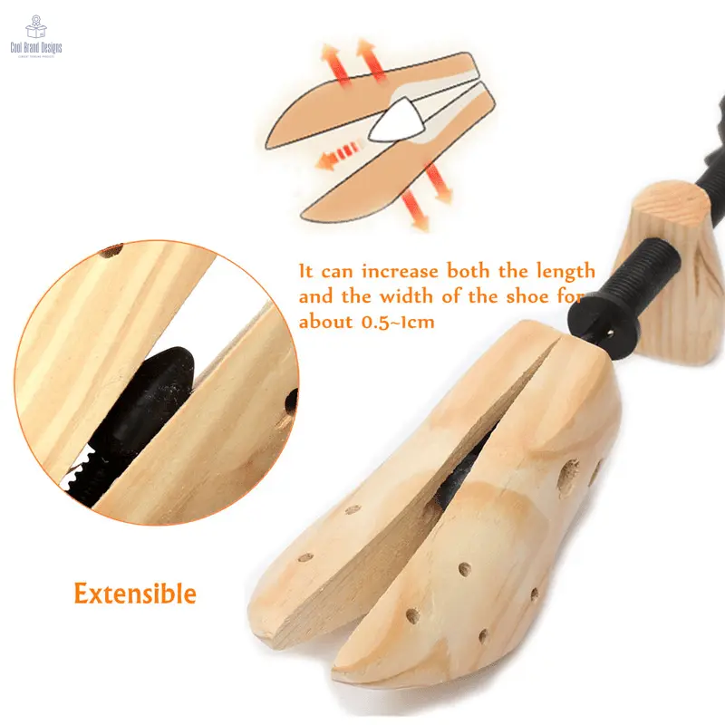 2-Way Wooden Adjustable Shoe Stretcher Expander Men Women Boot Size US 5-13 - Cool Brand Designs