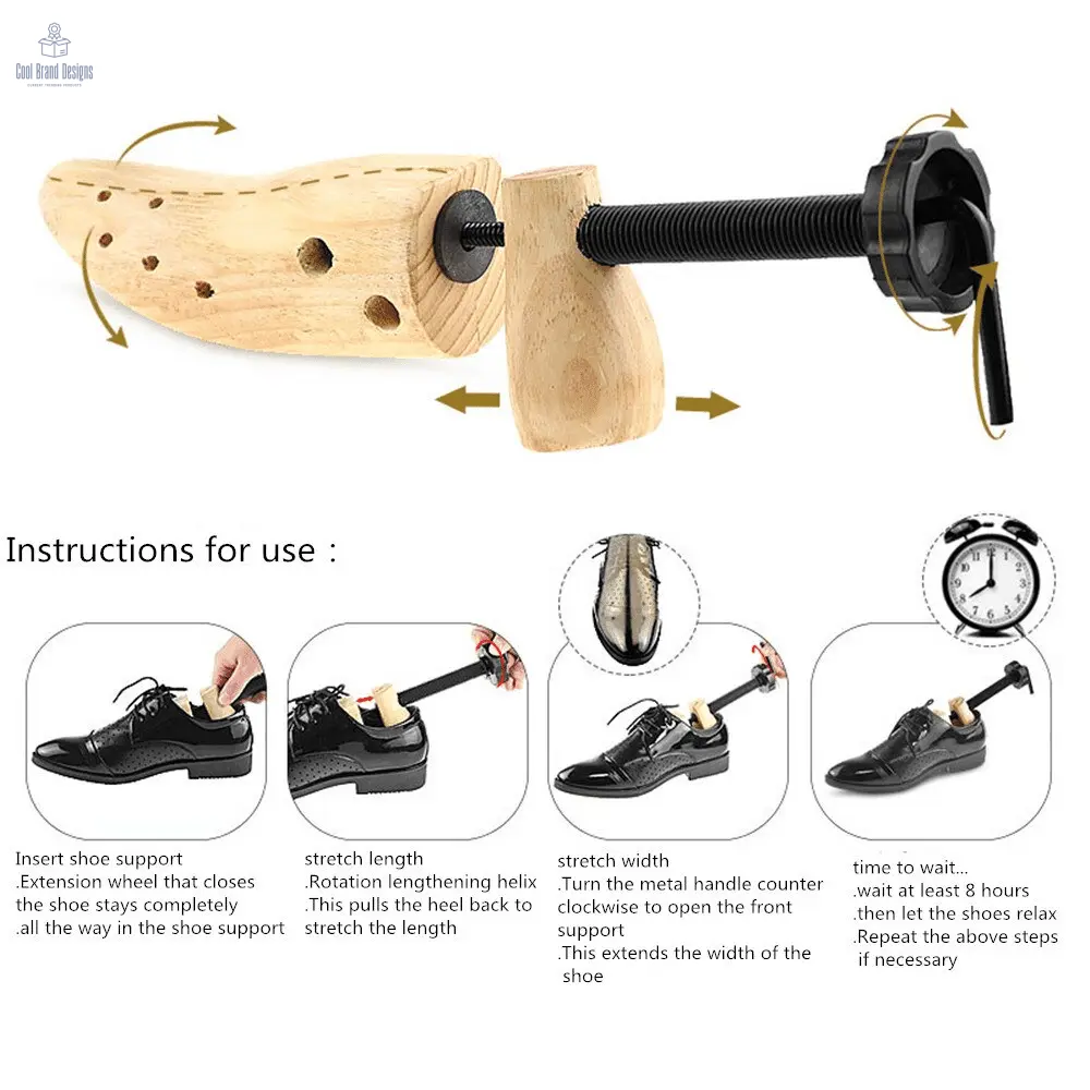 2-Way Wooden Adjustable Shoe Stretcher Expander Men Women Boot Size US 5-13 - Cool Brand Designs