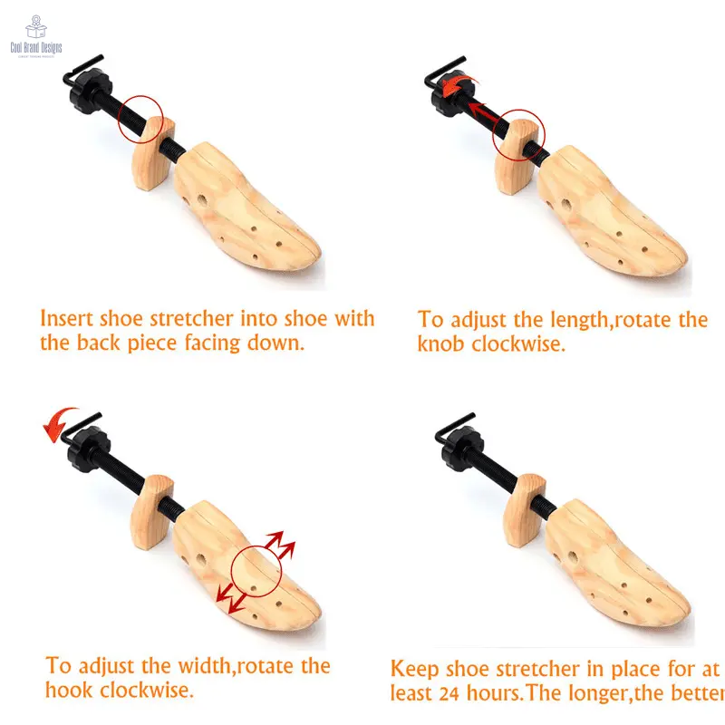 2-Way Wooden Adjustable Shoe Stretcher Expander Men Women Boot Size US 5-13 - Cool Brand Designs