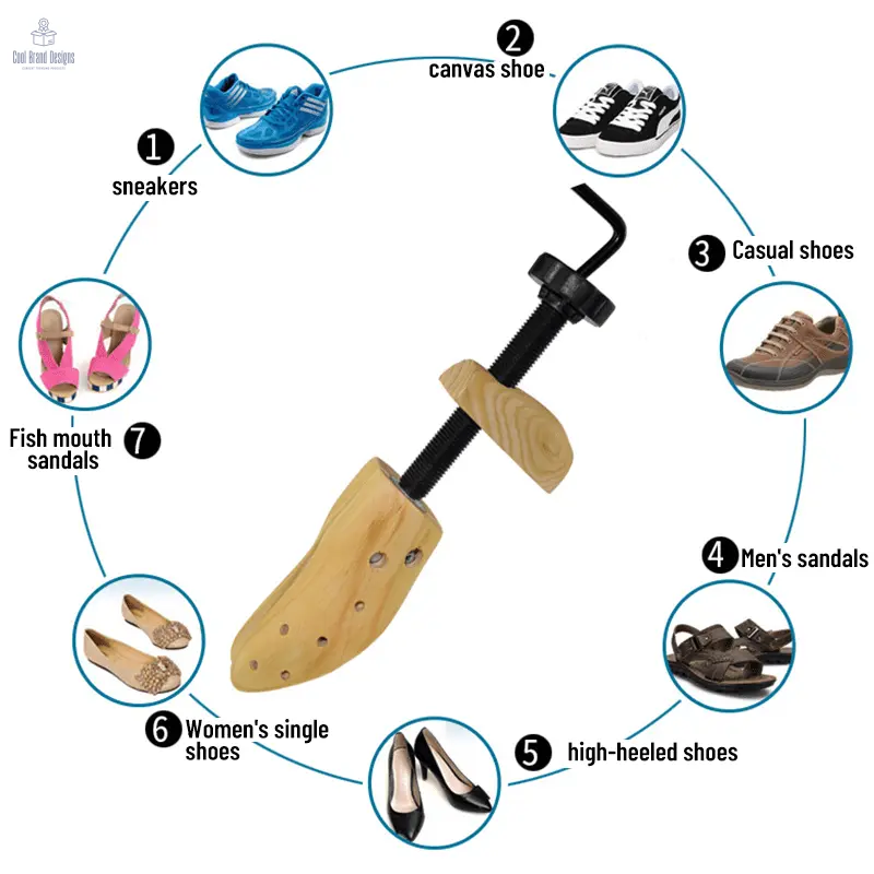 2-Way Wooden Adjustable Shoe Stretcher Expander Men Women Boot Size US 5-13 - Cool Brand Designs