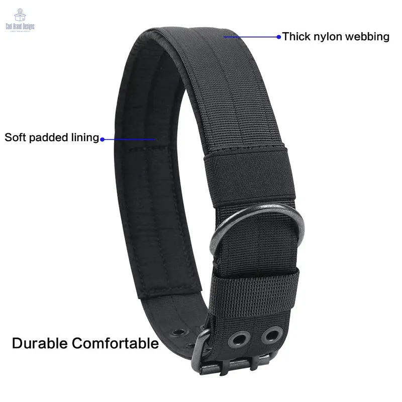 2" Wide Tactical Heavy Duty Nylon Large Dog Collar K9 Military With Metal Buckle - Cool Brand Designs