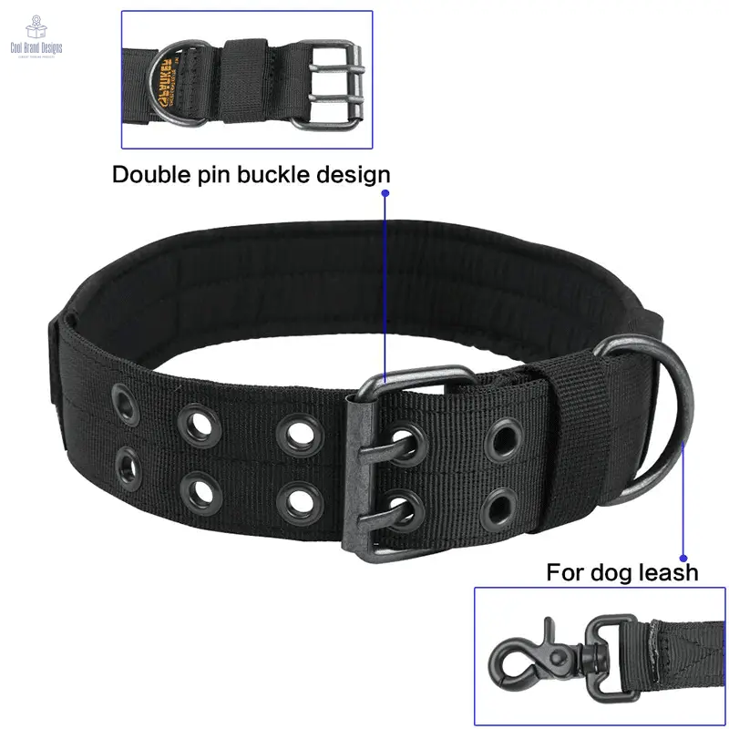 2" Wide Tactical Heavy Duty Nylon Large Dog Collar K9 Military With Metal Buckle - Cool Brand Designs