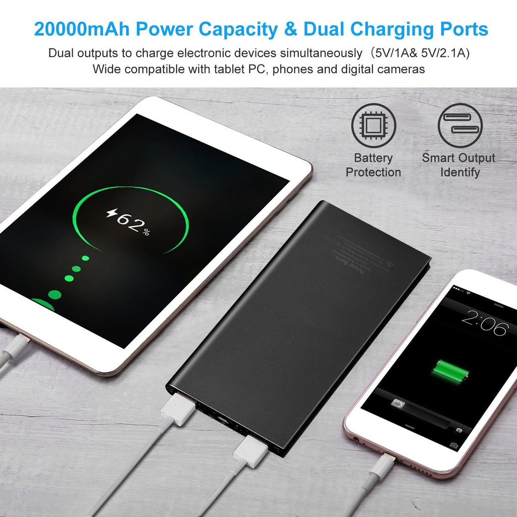 20000mAh Power Bank Ultra-thin External Battery Pack Phone Charger - Cool Brand Designs