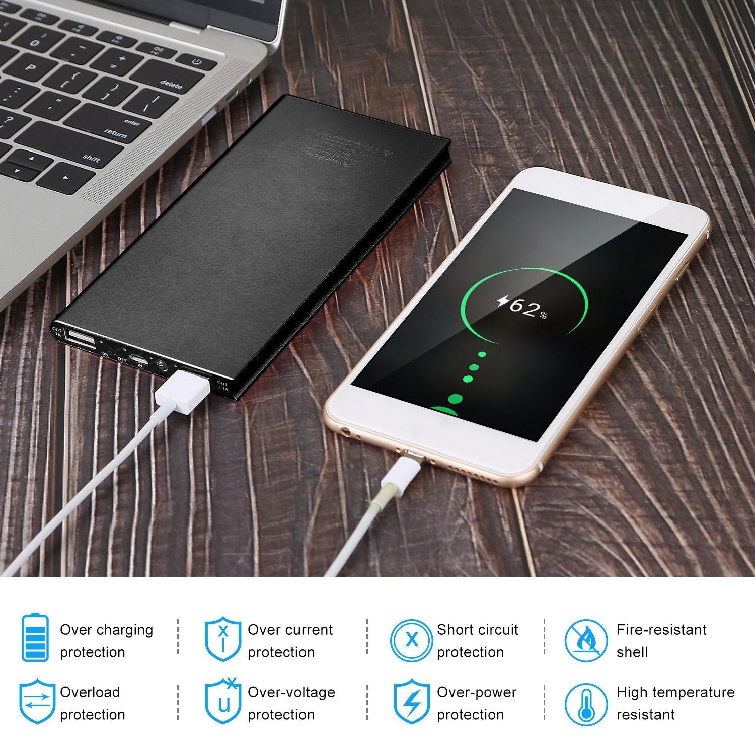 20000mAh Power Bank Ultra-thin External Battery Pack Phone Charger - Cool Brand Designs