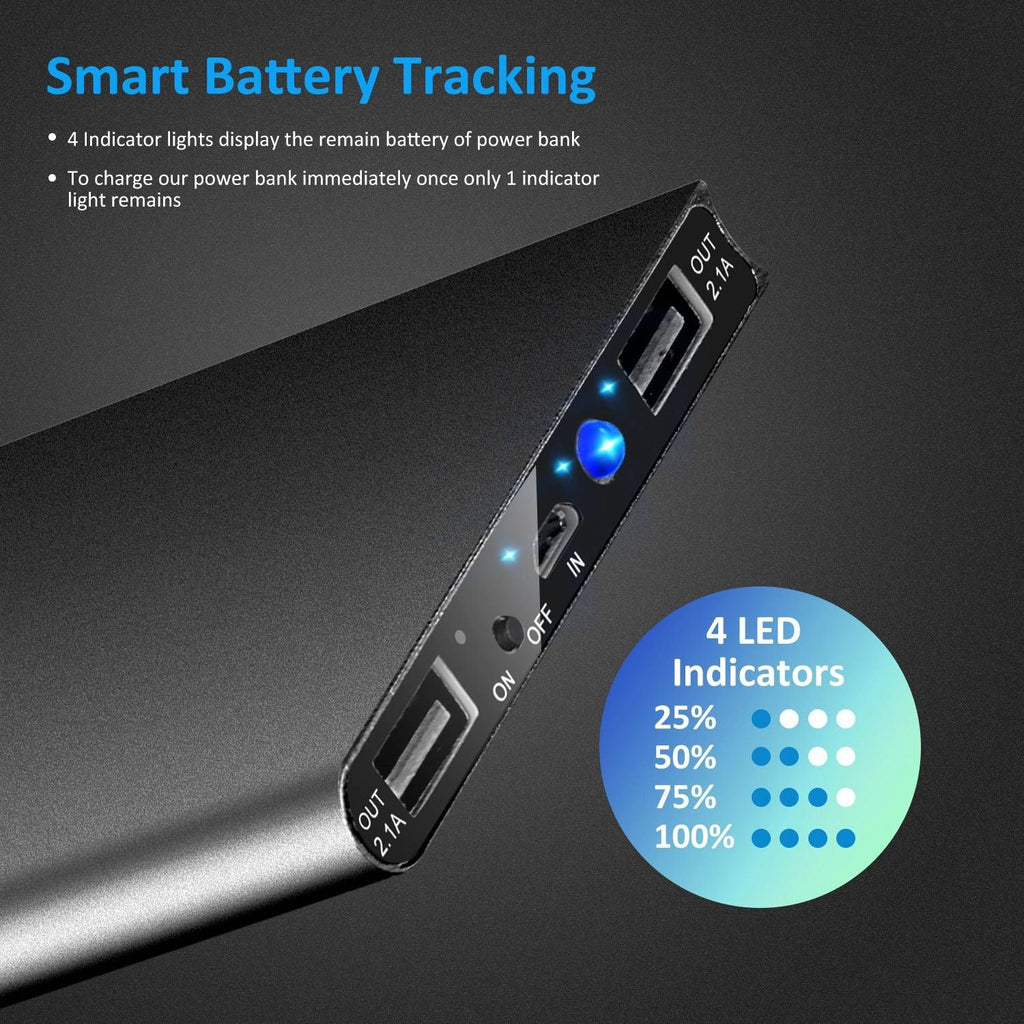 20000mAh Power Bank Ultra-thin External Battery Pack Phone Charger - Cool Brand Designs