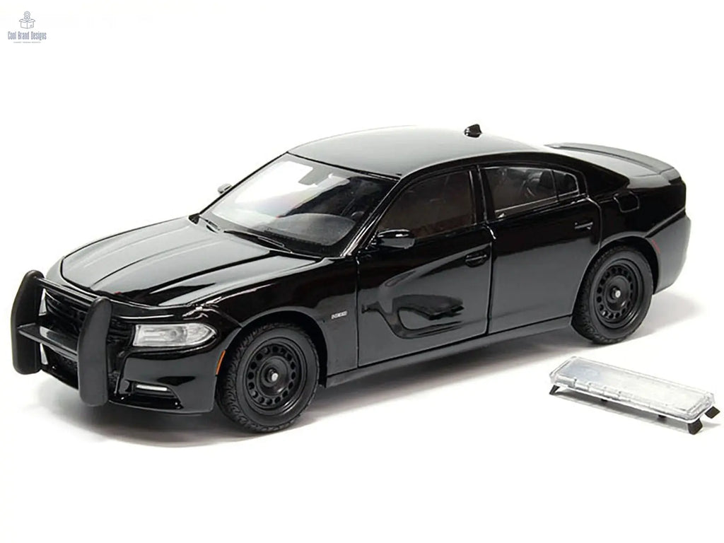 2016 Dodge Charger Pursuit Police Interceptor Black Unmarked "Police Pursuit" Series 1/24 Diecast Model Car by Welly - Cool Brand Designs