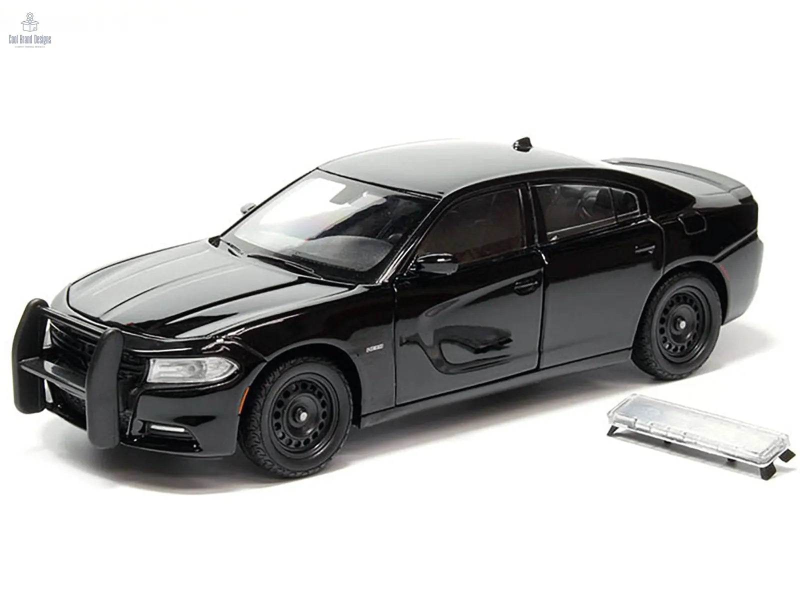 2016 Dodge Charger Pursuit Police Interceptor Black Unmarked "Police Pursuit" Series 1/24 Diecast Model Car by Welly - Cool Brand Designs