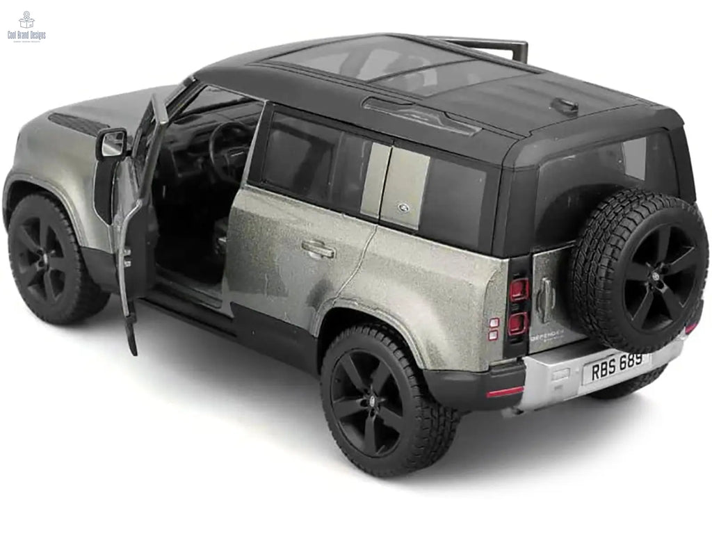 2022 Land Rover Defender 110 Green Metallic with Black Top and Sunroof 1/24 Diecast Model Car by Bburago - Cool Brand Designs