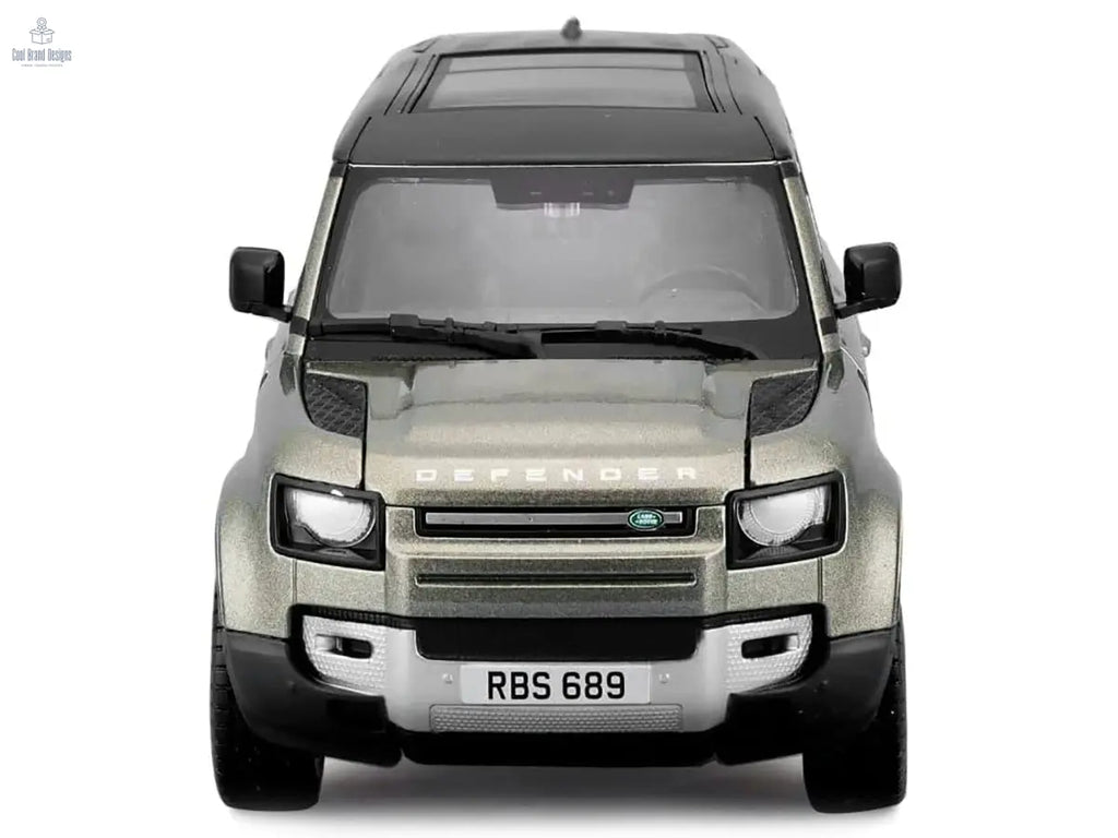 2022 Land Rover Defender 110 Green Metallic with Black Top and Sunroof 1/24 Diecast Model Car by Bburago - Cool Brand Designs