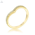 .22Ct Goldtone Chevron Ring with CZ - Cool Brand Designs