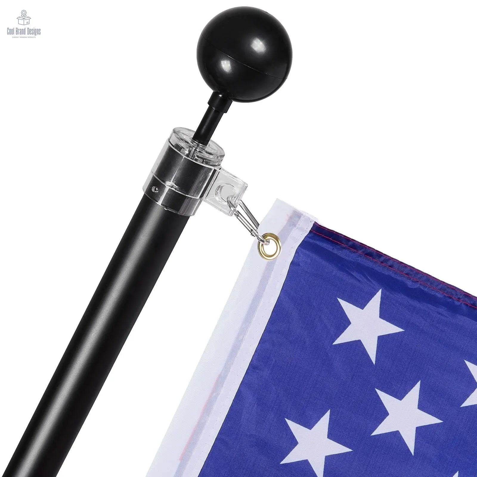 25FT Telescoping Flag pole Kit, Heavy Duty Aluminum Alloy in Ground Flag Poles for Outside, 3 Display Modes Flagpole with 3x5 American Flag, Professional Accessories, Black - Cool Brand Designs
