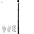 25FT Telescoping Flag pole Kit, Heavy Duty Aluminum Alloy in Ground Flag Poles for Outside, 3 Display Modes Flagpole with 3x5 American Flag, Professional Accessories, Black - Cool Brand Designs